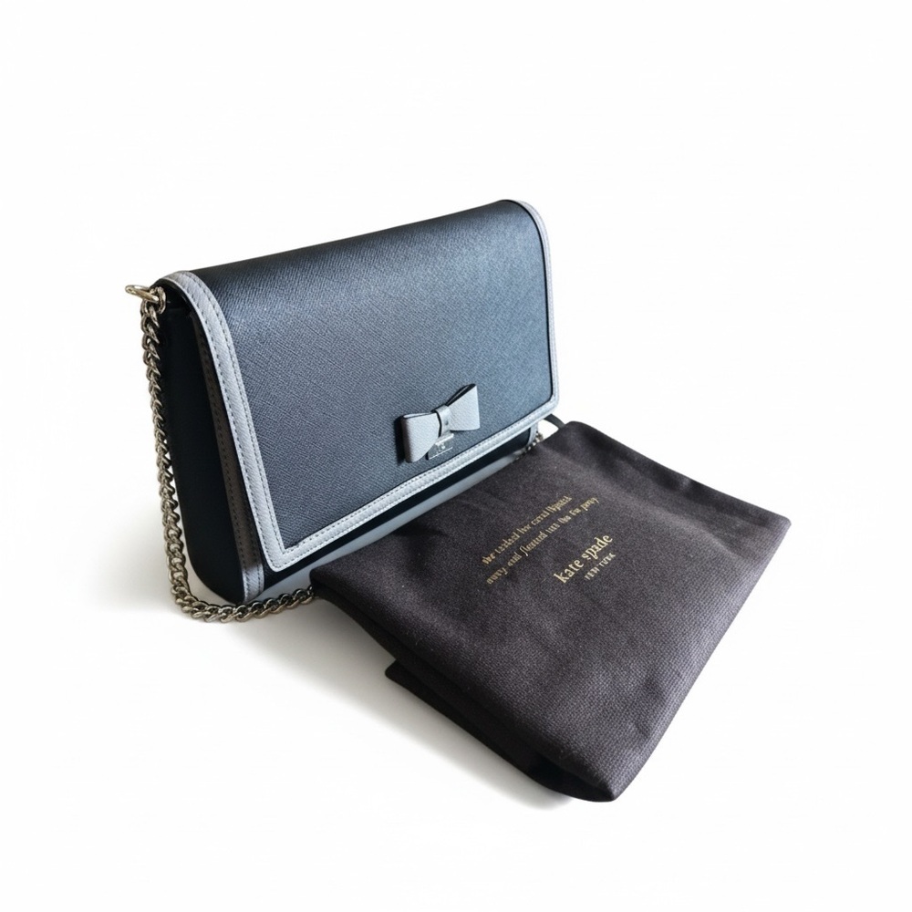 Kate Spade Bow Crossbody Navy Blue Saffiano Leather NWOT Dust Bag - Picture 13 of 13